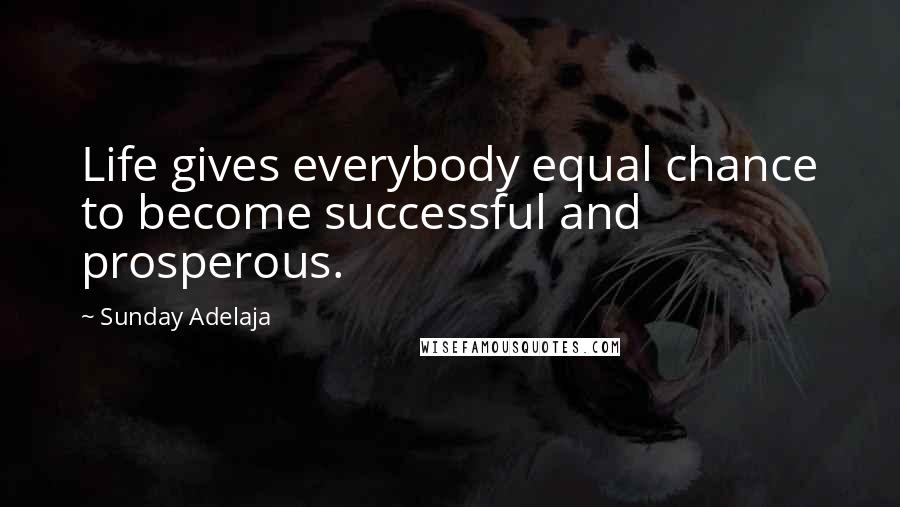 Sunday Adelaja Quotes: Life gives everybody equal chance to become successful and prosperous.