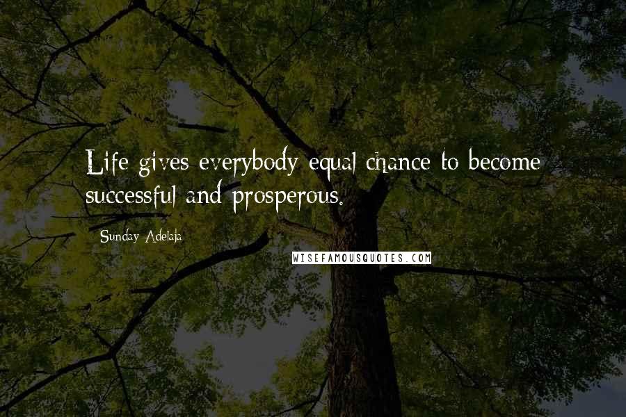 Sunday Adelaja Quotes: Life gives everybody equal chance to become successful and prosperous.