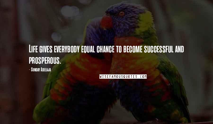 Sunday Adelaja Quotes: Life gives everybody equal chance to become successful and prosperous.