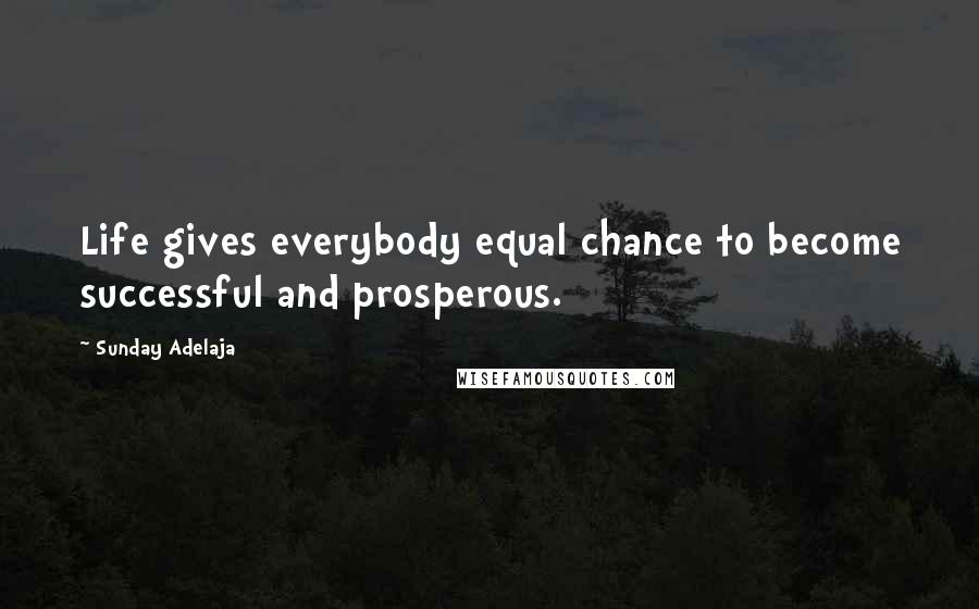 Sunday Adelaja Quotes: Life gives everybody equal chance to become successful and prosperous.