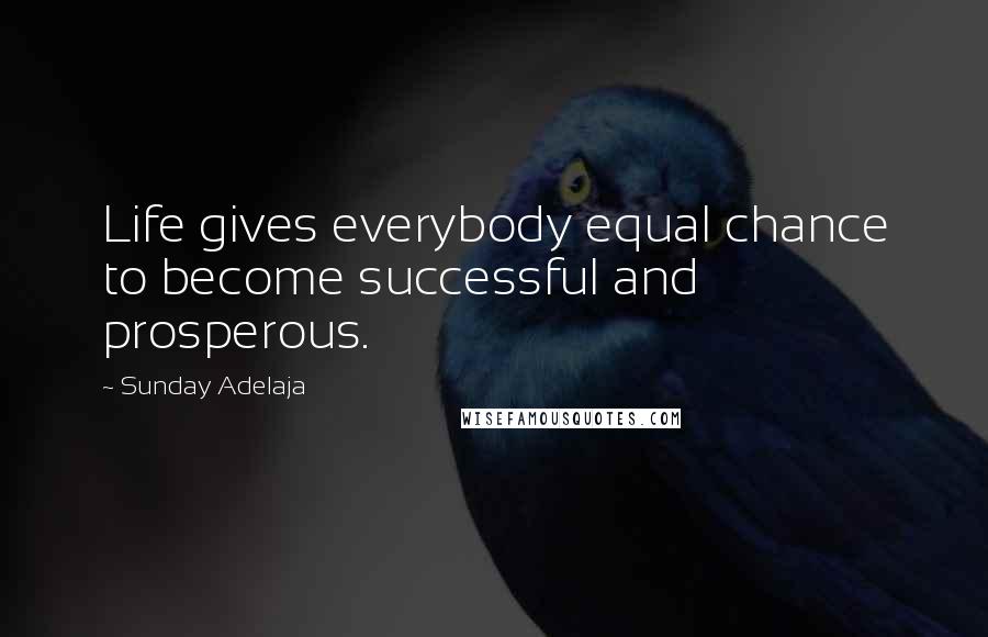 Sunday Adelaja Quotes: Life gives everybody equal chance to become successful and prosperous.