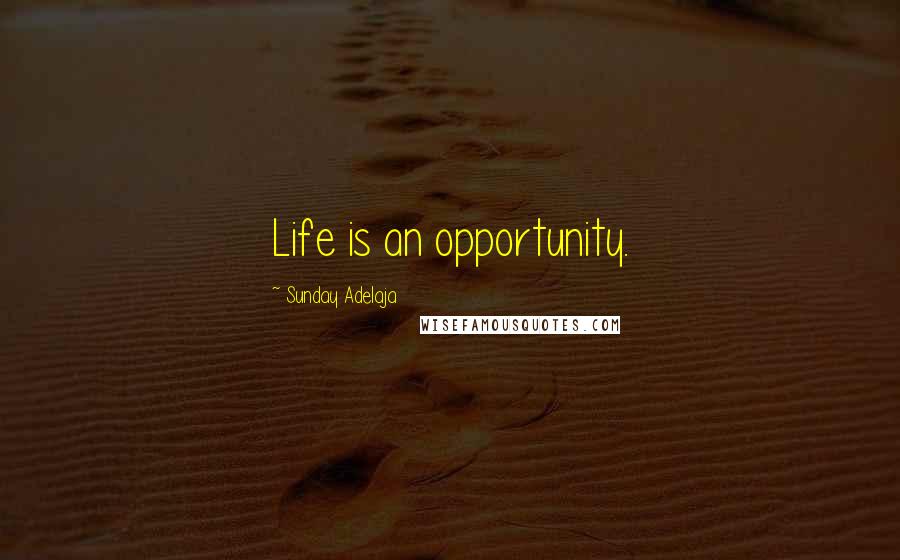 Sunday Adelaja Quotes: Life is an opportunity.