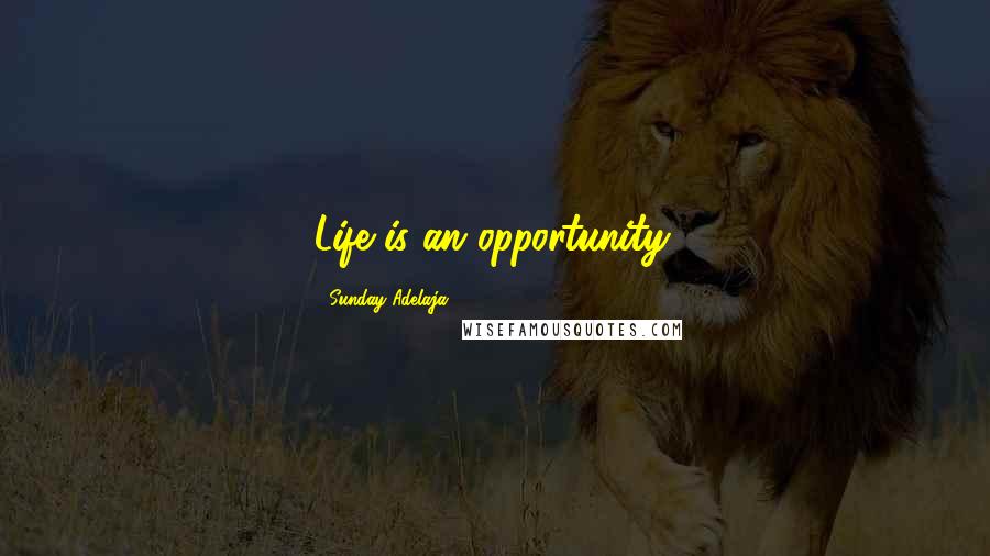 Sunday Adelaja Quotes: Life is an opportunity.