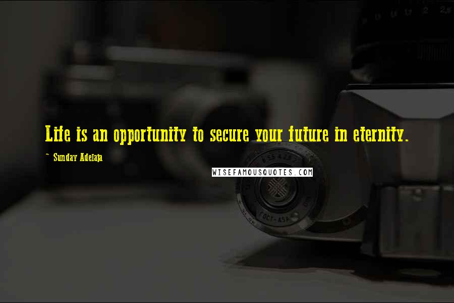 Sunday Adelaja Quotes: Life is an opportunity to secure your future in eternity.