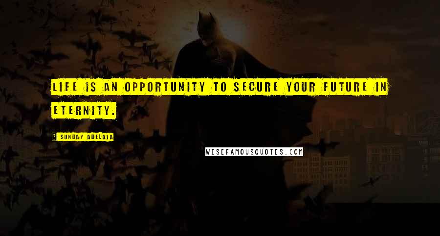 Sunday Adelaja Quotes: Life is an opportunity to secure your future in eternity.