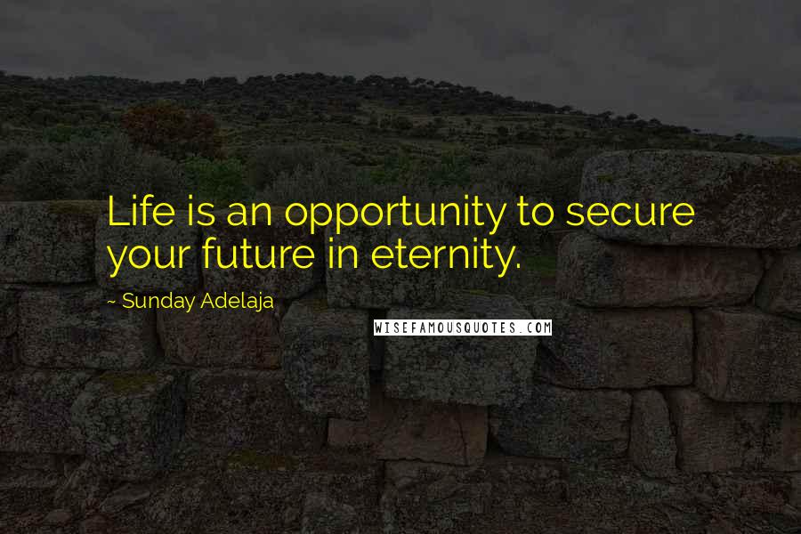 Sunday Adelaja Quotes: Life is an opportunity to secure your future in eternity.