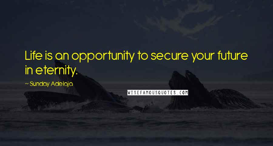 Sunday Adelaja Quotes: Life is an opportunity to secure your future in eternity.