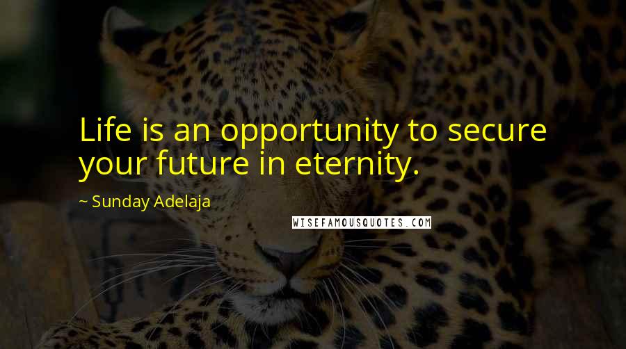 Sunday Adelaja Quotes: Life is an opportunity to secure your future in eternity.