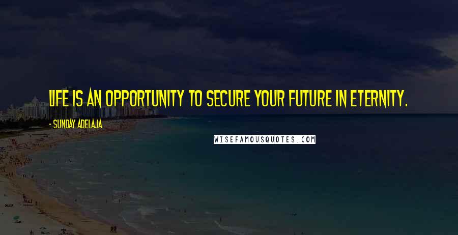 Sunday Adelaja Quotes: Life is an opportunity to secure your future in eternity.