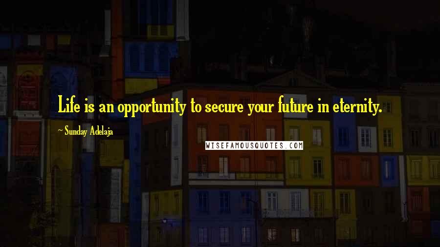 Sunday Adelaja Quotes: Life is an opportunity to secure your future in eternity.