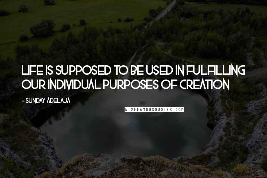 Sunday Adelaja Quotes: Life is supposed to be used in fulfilling our individual purposes of creation