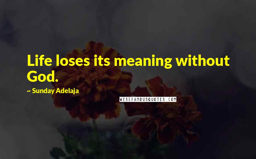 Sunday Adelaja Quotes: Life loses its meaning without God.