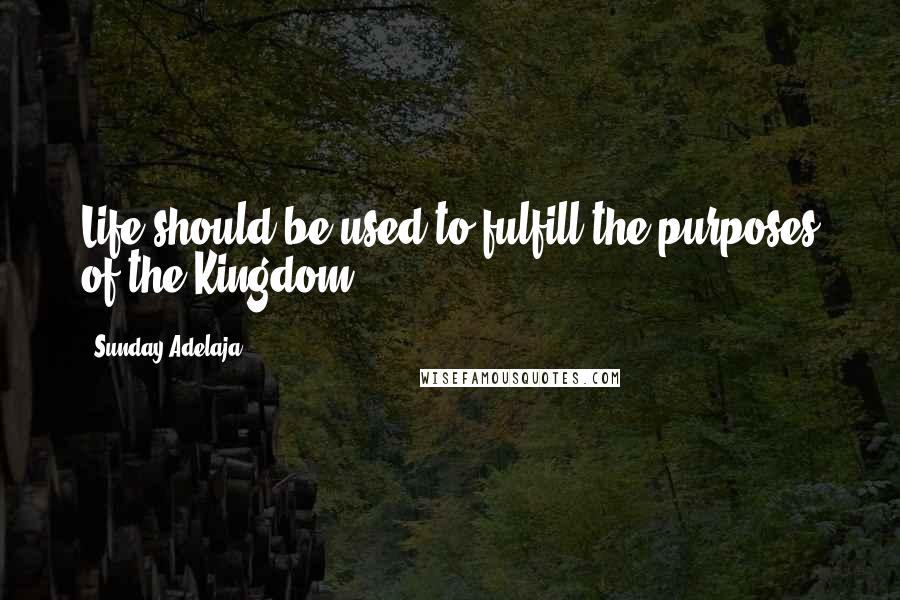 Sunday Adelaja Quotes: Life should be used to fulfill the purposes of the Kingdom