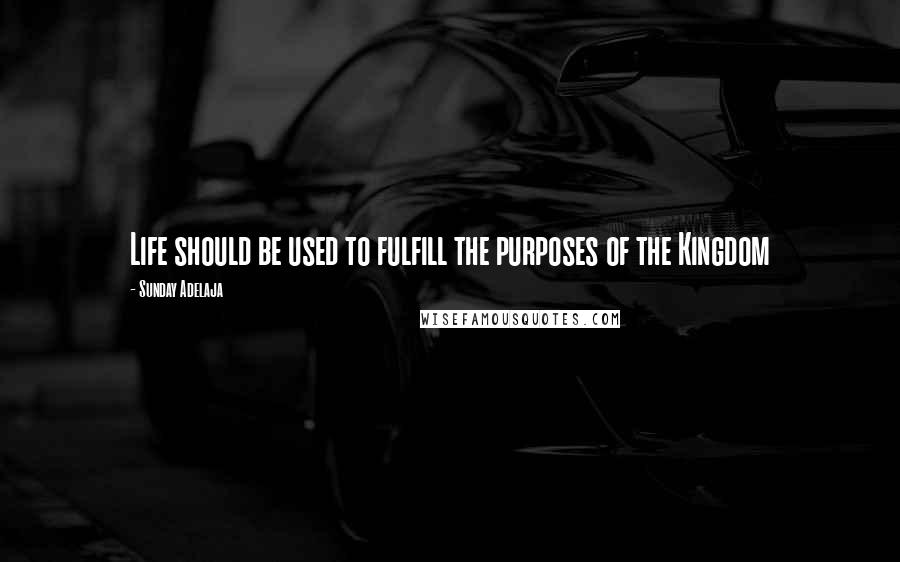 Sunday Adelaja Quotes: Life should be used to fulfill the purposes of the Kingdom