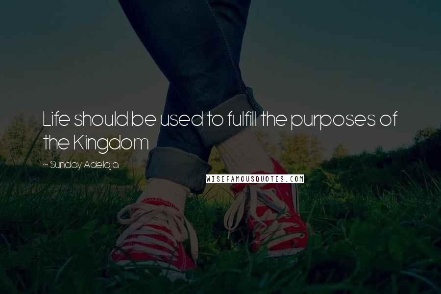 Sunday Adelaja Quotes: Life should be used to fulfill the purposes of the Kingdom