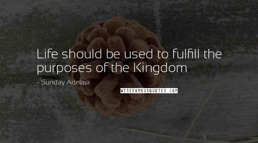 Sunday Adelaja Quotes: Life should be used to fulfill the purposes of the Kingdom