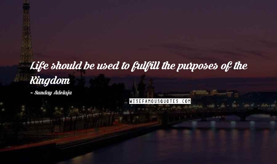 Sunday Adelaja Quotes: Life should be used to fulfill the purposes of the Kingdom
