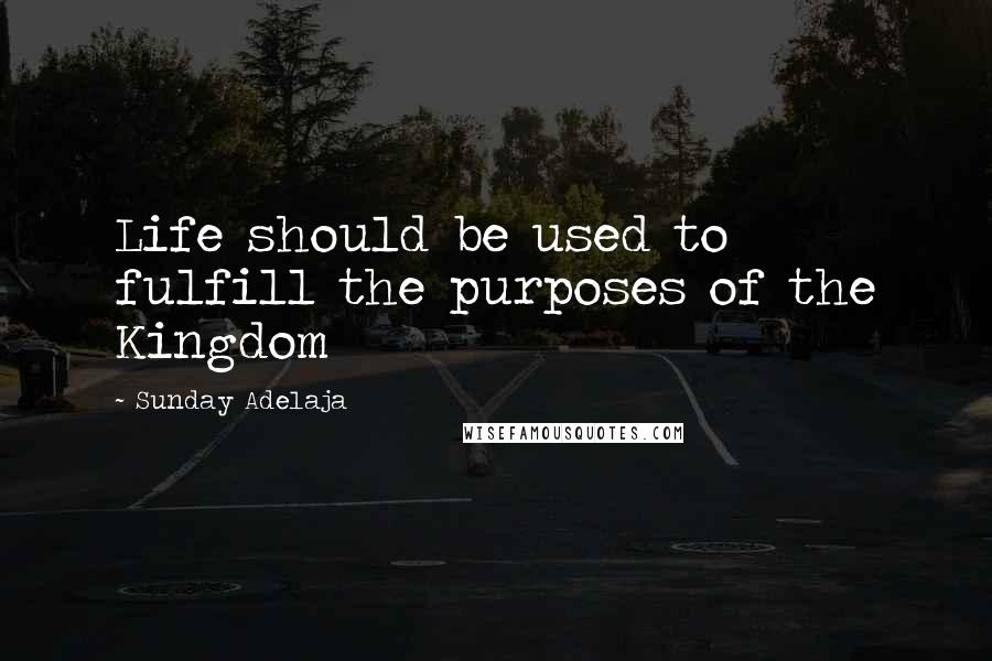 Sunday Adelaja Quotes: Life should be used to fulfill the purposes of the Kingdom