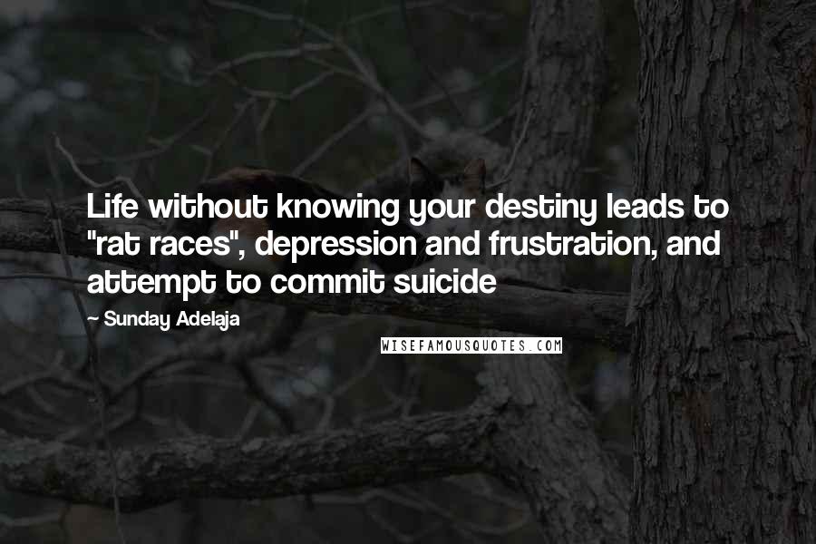 Sunday Adelaja Quotes: Life without knowing your destiny leads to "rat races", depression and frustration, and attempt to commit suicide