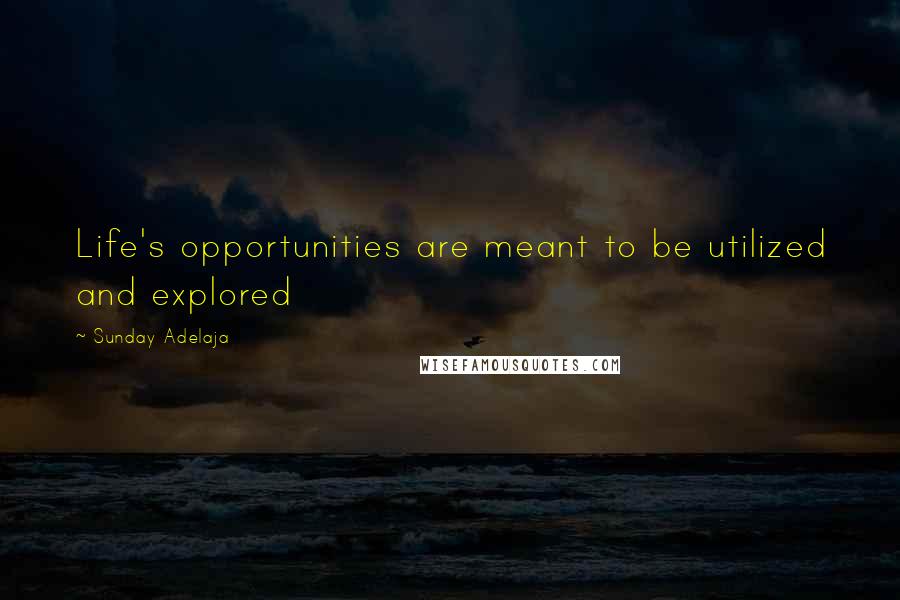 Sunday Adelaja Quotes: Life's opportunities are meant to be utilized and explored