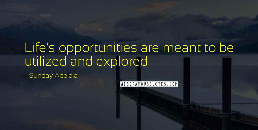 Sunday Adelaja Quotes: Life's opportunities are meant to be utilized and explored