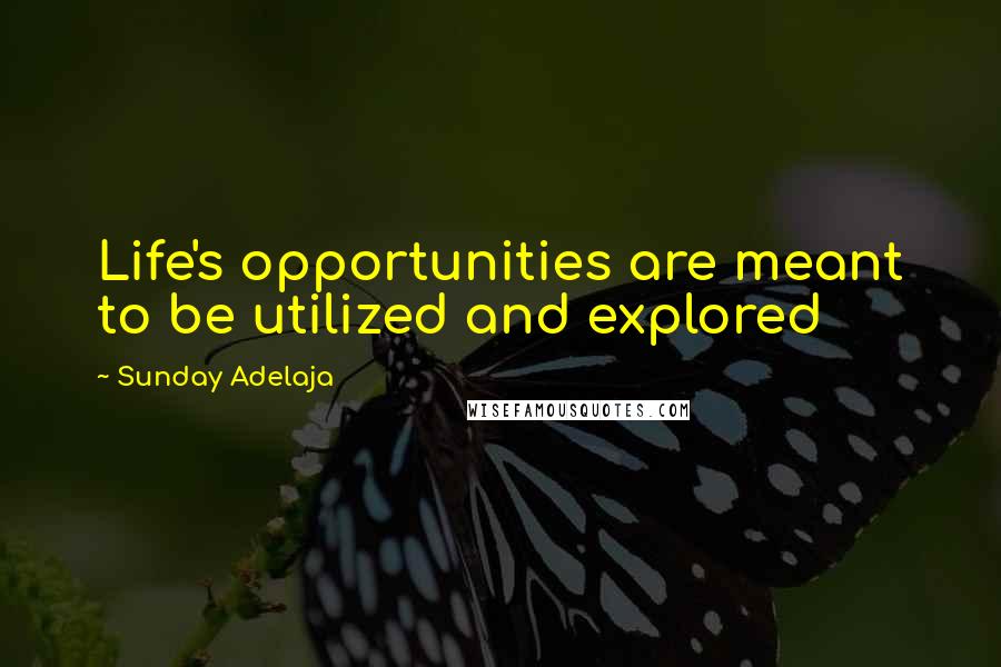 Sunday Adelaja Quotes: Life's opportunities are meant to be utilized and explored