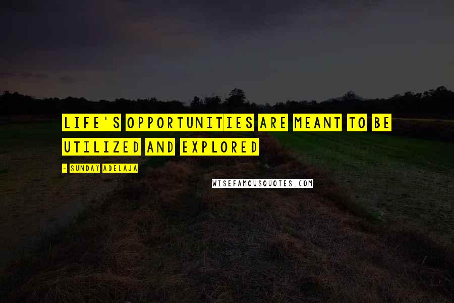 Sunday Adelaja Quotes: Life's opportunities are meant to be utilized and explored