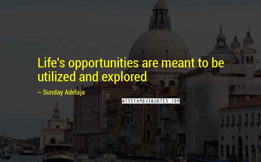 Sunday Adelaja Quotes: Life's opportunities are meant to be utilized and explored