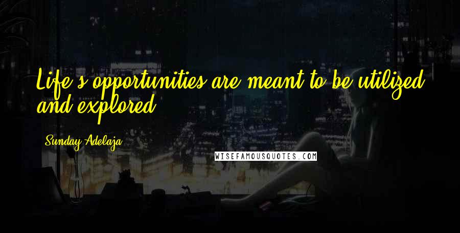 Sunday Adelaja Quotes: Life's opportunities are meant to be utilized and explored