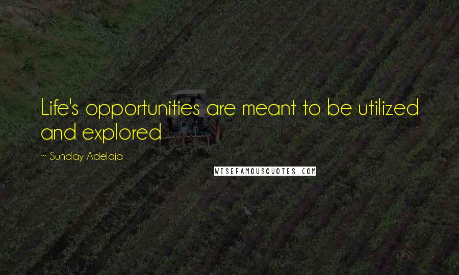 Sunday Adelaja Quotes: Life's opportunities are meant to be utilized and explored