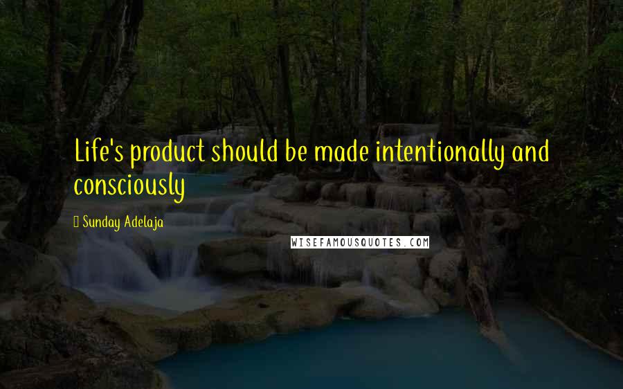 Sunday Adelaja Quotes: Life's product should be made intentionally and consciously