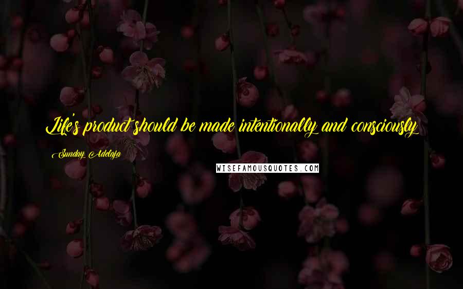 Sunday Adelaja Quotes: Life's product should be made intentionally and consciously