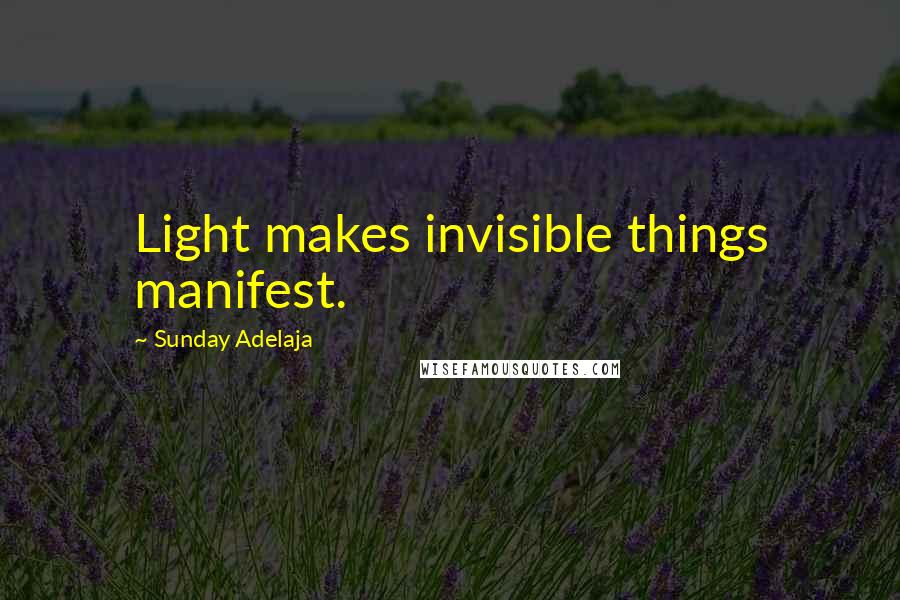 Sunday Adelaja Quotes: Light makes invisible things manifest.