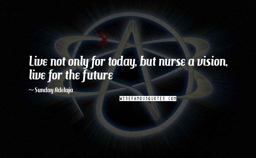 Sunday Adelaja Quotes: Live not only for today, but nurse a vision, live for the future