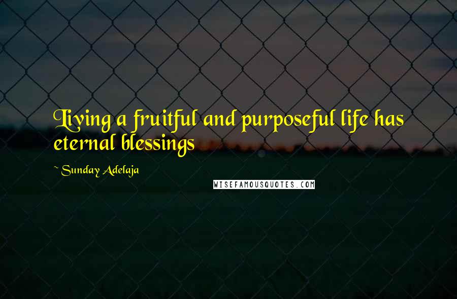 Sunday Adelaja Quotes: Living a fruitful and purposeful life has eternal blessings