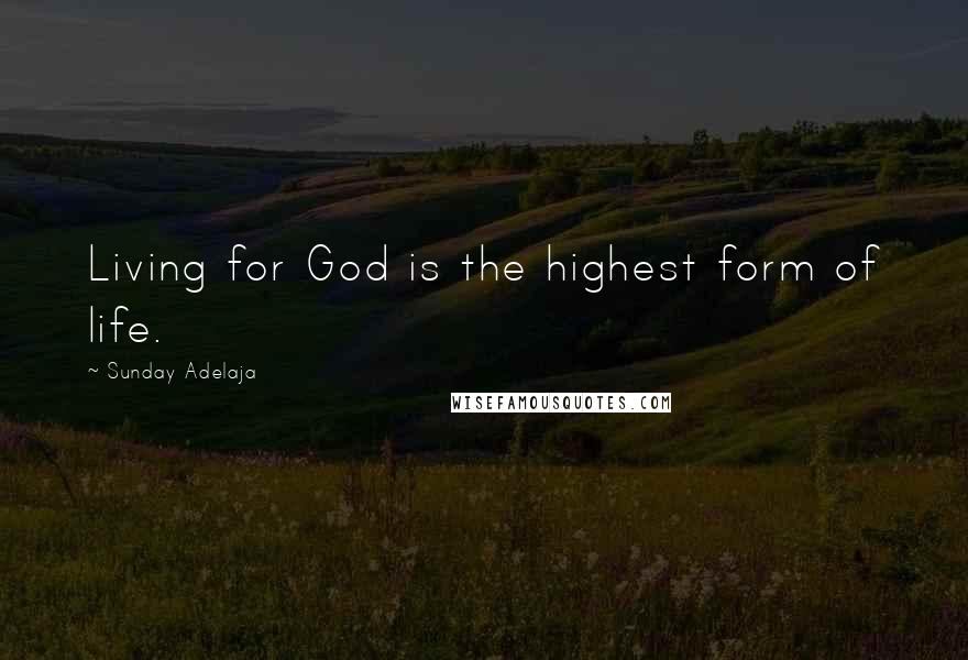 Sunday Adelaja Quotes: Living for God is the highest form of life.