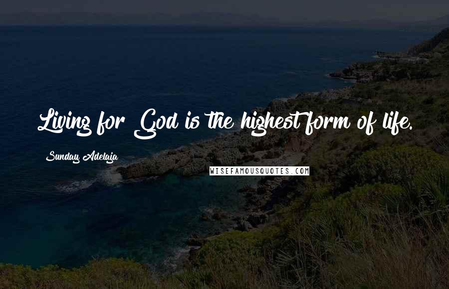 Sunday Adelaja Quotes: Living for God is the highest form of life.