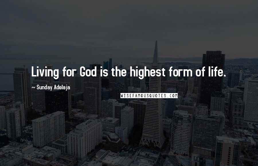 Sunday Adelaja Quotes: Living for God is the highest form of life.