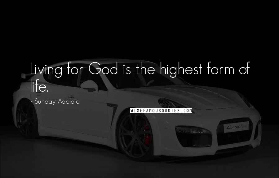 Sunday Adelaja Quotes: Living for God is the highest form of life.