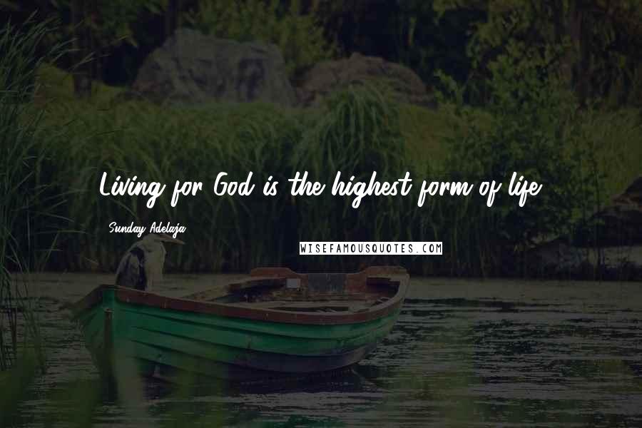 Sunday Adelaja Quotes: Living for God is the highest form of life.