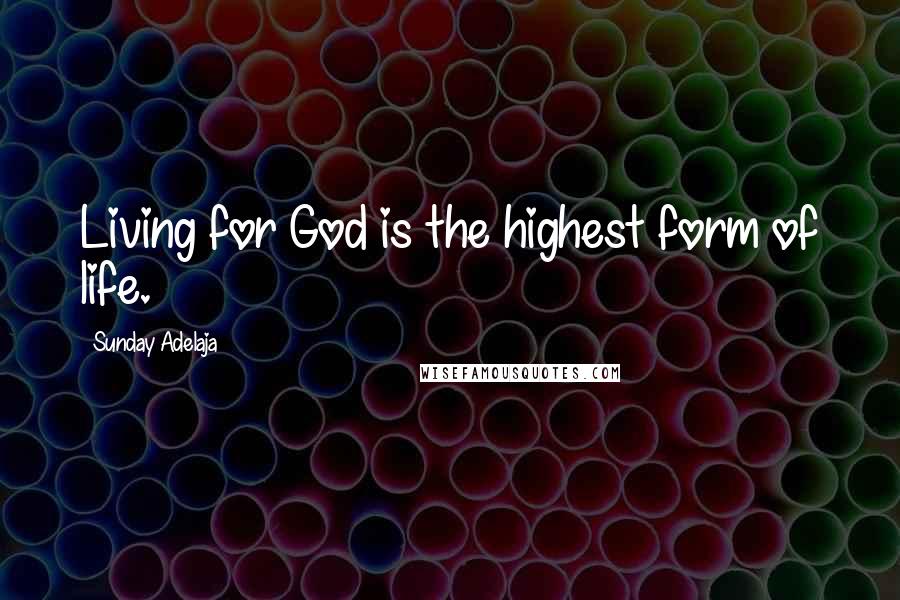 Sunday Adelaja Quotes: Living for God is the highest form of life.