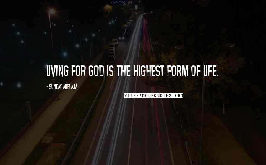 Sunday Adelaja Quotes: Living for God is the highest form of life.