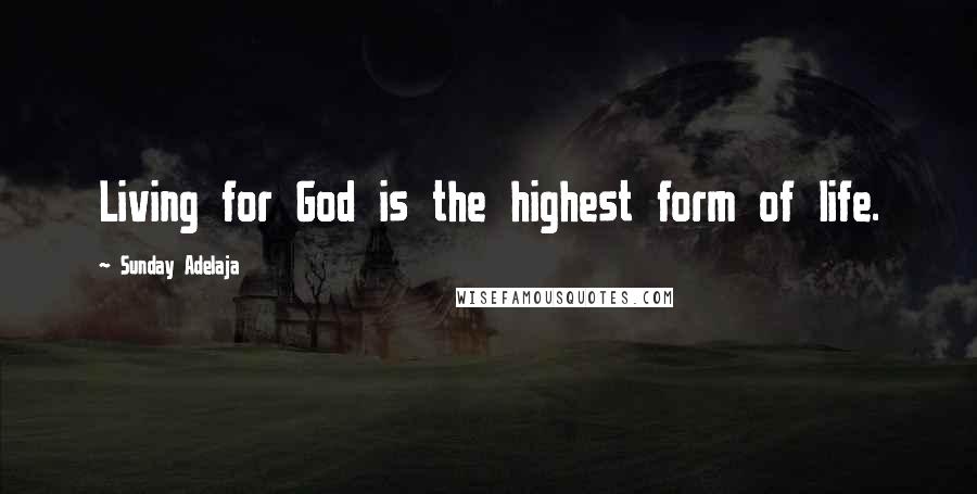 Sunday Adelaja Quotes: Living for God is the highest form of life.