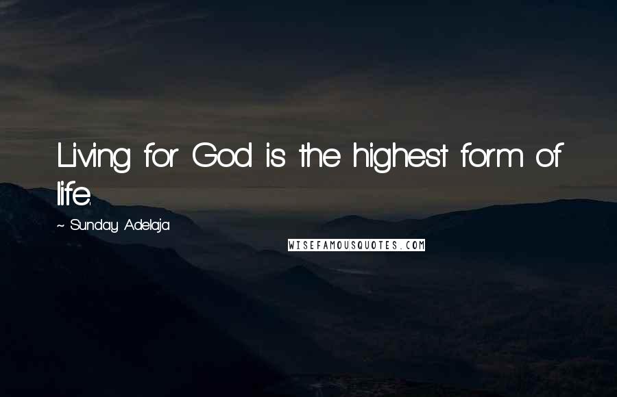 Sunday Adelaja Quotes: Living for God is the highest form of life.