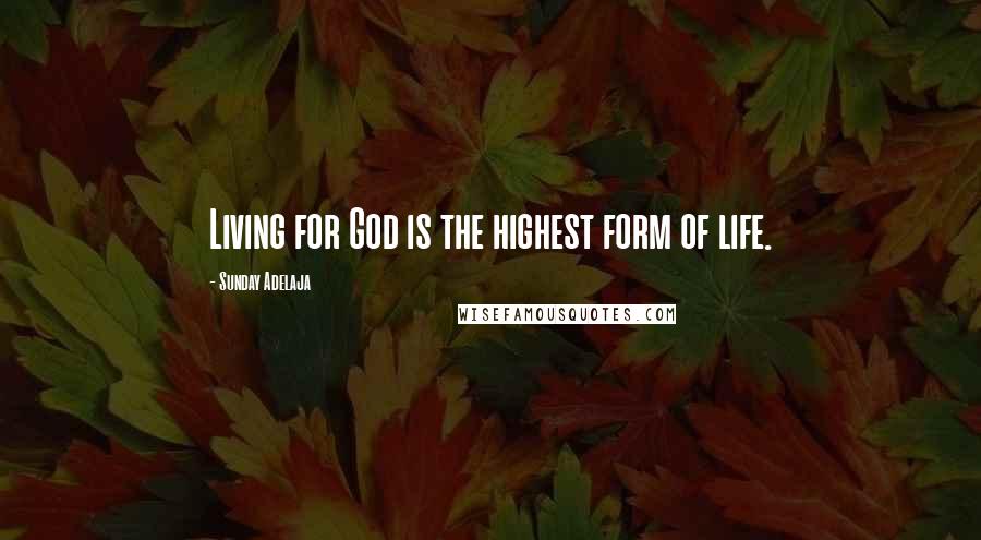 Sunday Adelaja Quotes: Living for God is the highest form of life.