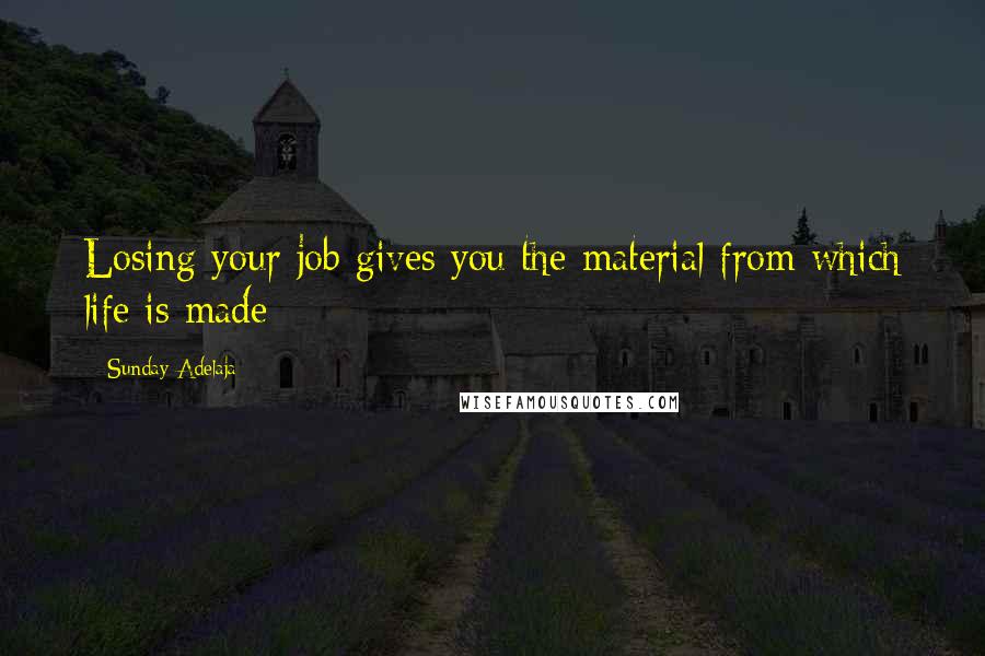 Sunday Adelaja Quotes: Losing your job gives you the material from which life is made