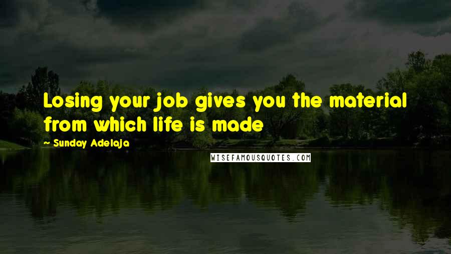 Sunday Adelaja Quotes: Losing your job gives you the material from which life is made