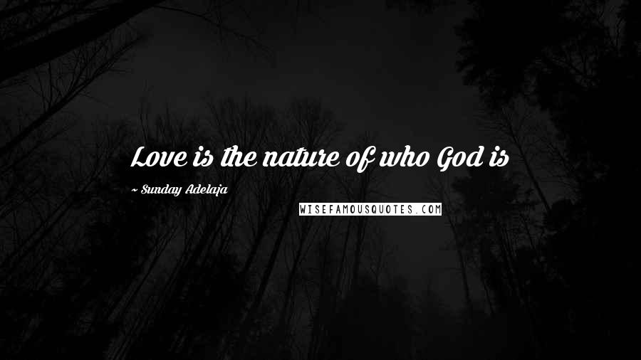 Sunday Adelaja Quotes: Love is the nature of who God is