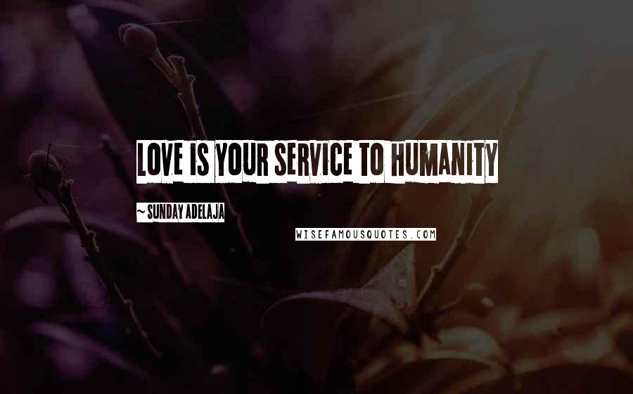 Sunday Adelaja Quotes: Love is your service to humanity