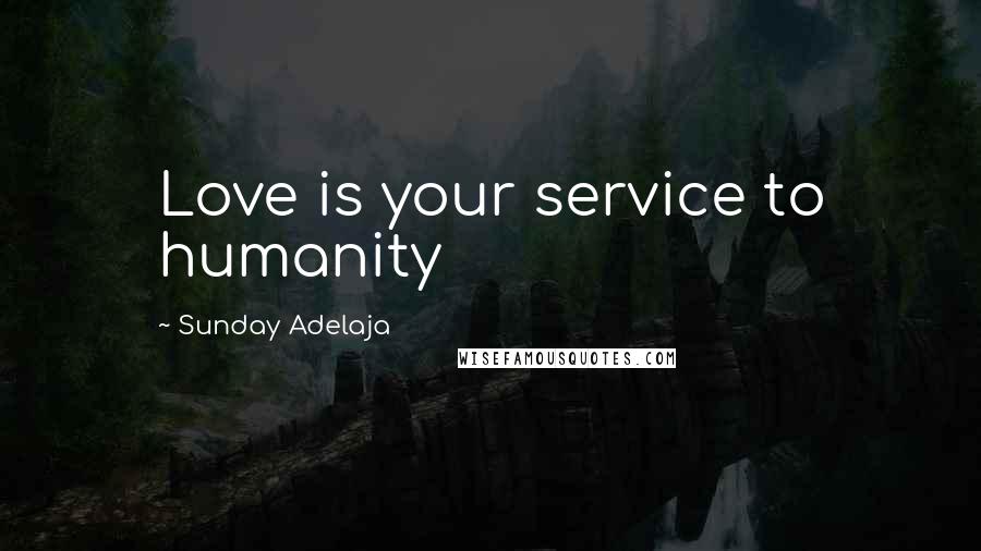 Sunday Adelaja Quotes: Love is your service to humanity